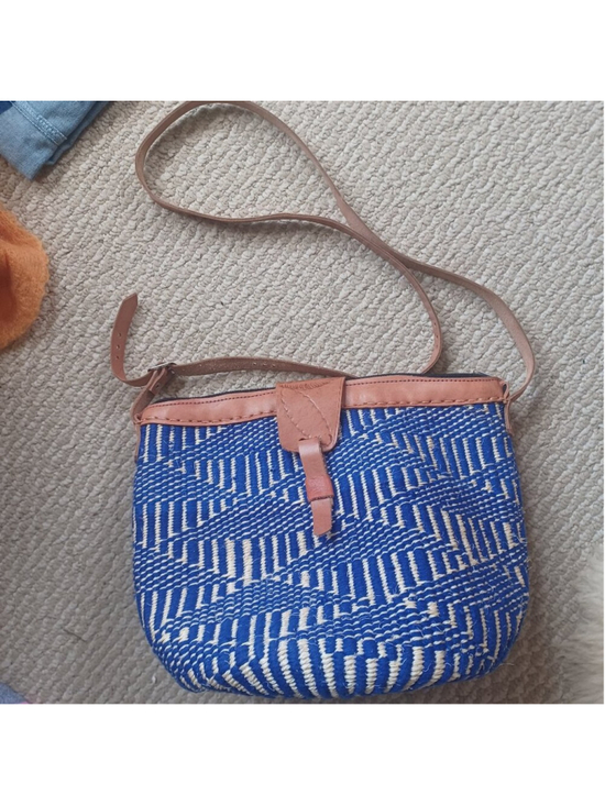 Vintage Handbags - Vintage 1970s Hemp Twine Tooled Leather Large Hippie Beach Bag Purse Tote 70s